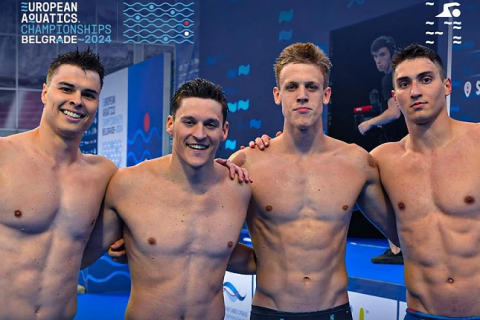 Andrej Barna i ekipa Srbije šampioni Evrope u štafeti 4x100m slobodno