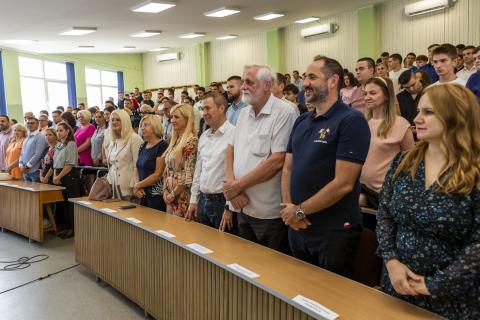 Gradonačelnik Bakić prisustvovao svečanom prijemu brucoša na Visokoj tehničkoj školi strukovnih studija u Subotici.