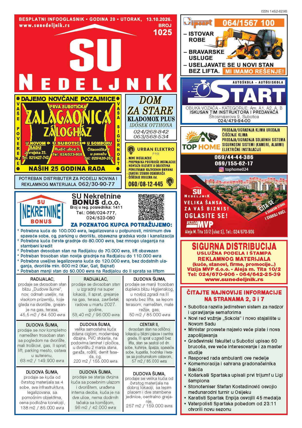 Su Nedeljnik 1025. broj Su Nedeljnik 1025. broj
